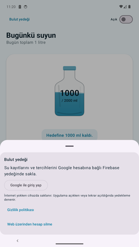 Sutakibi cloud backup sheet with Google sign-in